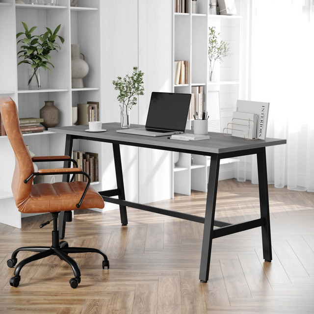 FLASH FURNITURE MTM6024LTGRYABF Redmond Commercial 60x24 Conference Table with 1in Thick Double Sided Laminate Table Top with PVC Edging and Heavy Duty A-Frame Steel Base, Gray Oak FLASH FURNITURE MTM6024LTGRYABF Redmond Commercial 60x24 Conference Table with 1in Thick Double Sided Laminate Table Top with PVC Edging and Heavy Duty A-Frame Steel Base, Gray Oak