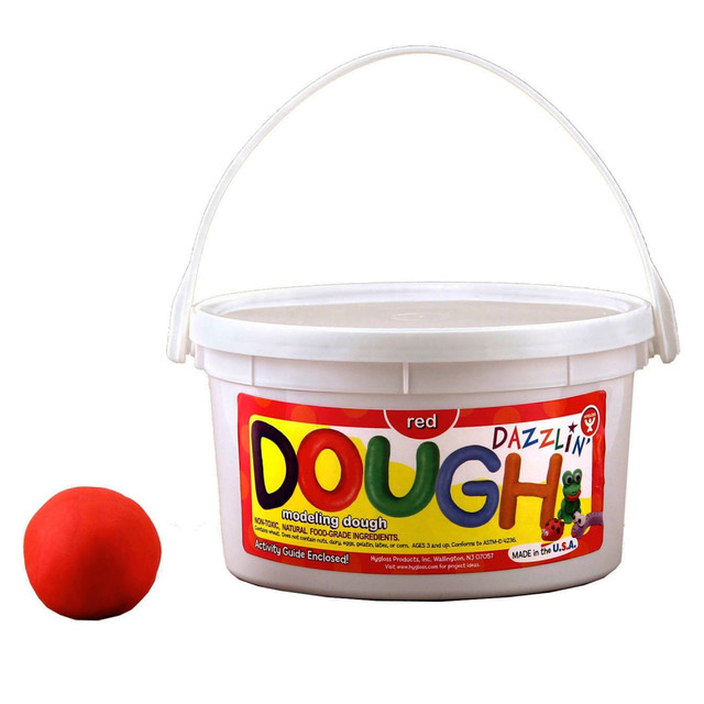 EDUCATORS RESOURCE HYG48301-3 Hygloss Dazzlin Dough, 3 Lb Tub, Red, Pack Of 3 Tubs EDUCATORS RESOURCE HYG48301-3 Hygloss Dazzlin Dough, 3 Lb Tub, Red, Pack Of 3 Tubs