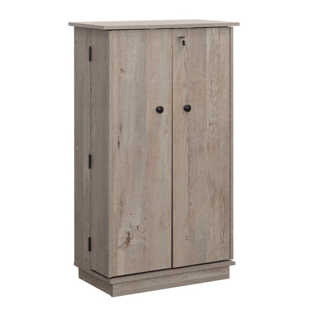 SAUDER WOODWORKING CO. 433930 Sauder Sundar 26inW Media Storage Cabinet, Mystic Oak SAUDER WOODWORKING CO. 433930 Sauder Sundar 26inW Media Storage Cabinet, Mystic Oak
