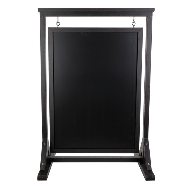 GENERAL PRINTING & DESIGN, INC. EGP-HD-0090A-OS Excello Global Products Double-Sided Swinging Magnetic Indoor/Outdoor Chalkboard Sign, Steel, 40in x 28in, Black Wood Frame GENERAL PRINTING & DESIGN, INC. EGP-HD-0090A-OS Excello Global Products Double-Sided Swinging Magnetic Indoor/Outdoor Chalkboard Sign, Steel, 40in x 28in, Black Wood Frame