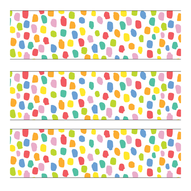 EDUCATORS RESOURCE CTP10878-3 Creative Teaching Press EZ Borders, Colorful Messy Dots, 24 Borders Per Pack, Set Of 3 Packs