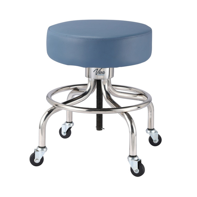 ADIR CORP. ADI910-02-BLU Alpine VivaComfort Height-Adjustable Exam Stool With Circular Foot Ring, Midnight Express/Silver ADIR CORP. ADI910-02-BLU Alpine VivaComfort Height-Adjustable Exam Stool With Circular Foot Ring, Midnight Express/Silver
