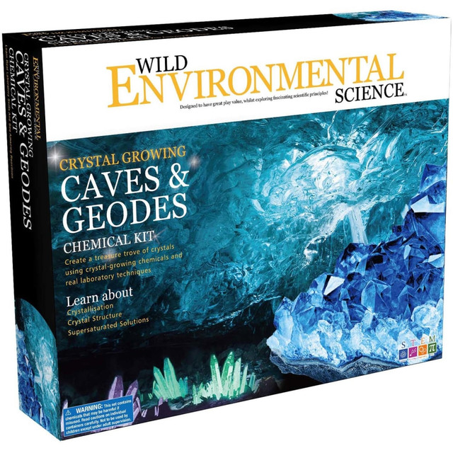 LEARNING ADVANTAGE CTUWES95XL WILD ENVIRONMENTAL SCIENCE Crystal Growing Caves and Geodes Science Kit, Multicolor, Grade 3 To 12