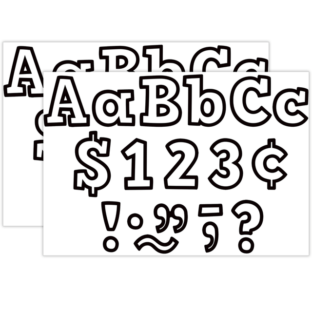 EDUCATORS RESOURCE TCR3937-2 Teacher Created Resources Letters Combo Pack, 4in, Black & White Bold Block, 230 Per Pack, Set Of 2 Packs
