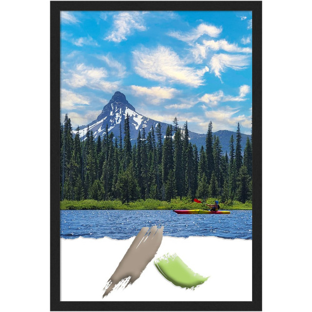 UNIEK INC. A42708298429 Amanti Art Grace Narrow Picture Frame, 26in x 38in, Opening Size 24in x 36in, Brushed Metallic Black