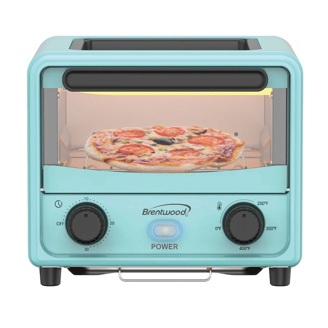 BRENTWOOD APPLIANCES, INC. TS-3430BL Brentwood 183 Cu In 500W Stainless Steel Mini Toaster Oven, Blue BRENTWOOD APPLIANCES, INC. TS-3430BL Brentwood 183 Cu In 500W Stainless Steel Mini Toaster Oven, Blue