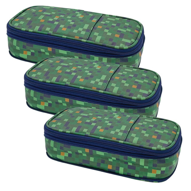 EDUCATORS RESOURCE TCR6127-3 Teacher Created Resources Pencil Cases, 2-1/2inH x 4-1/4inW x 9inD, Pixels, Pack Of 3 Cases