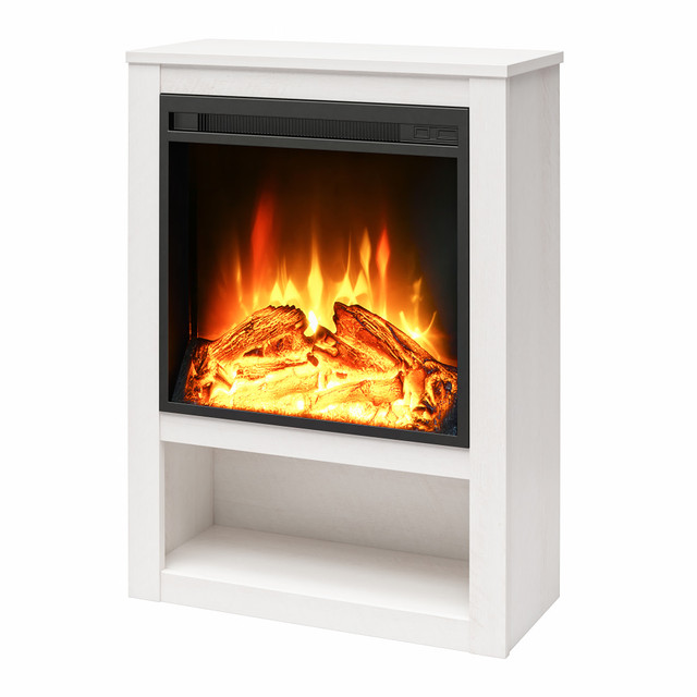 AMERIWOOD INDUSTRIES, INC. 2129341COM Ameriwood Home Clermont Electric Fireplace Mantel, 30-5/16inH x 22-5/16inW x 9-3/4inD, Ivory Oak