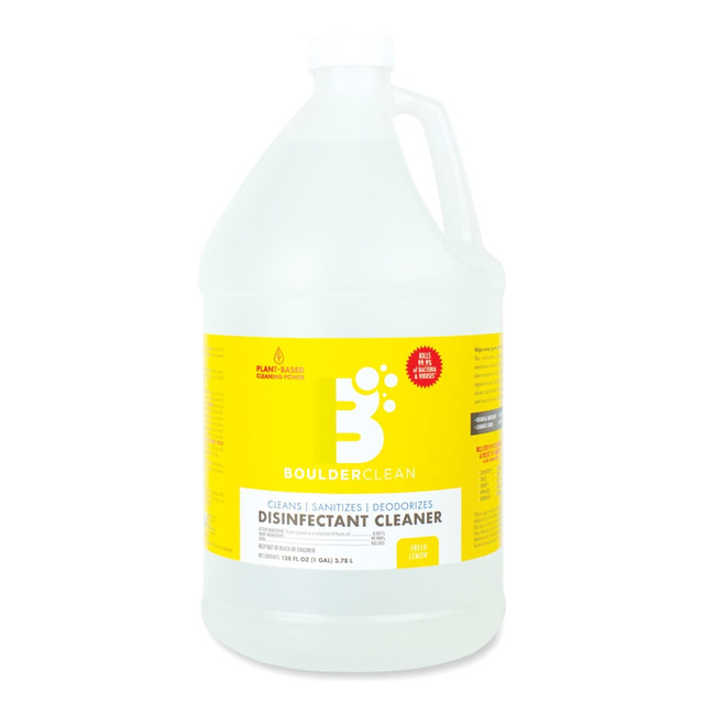 1908 BRANDS, INC. 003137EA Boulder Clean Disinfectant Cleaner, Lemon Scent, 128 oz Bottle