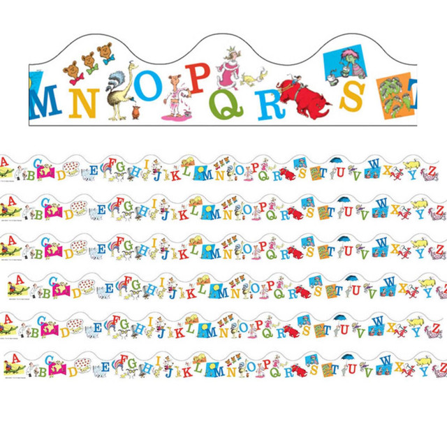 EDUCATORS RESOURCE EU-845019-6 Eureka Scalloped Deco Trim Packs, 37' x 2-1/4in, Dr. Seuss ABC, Set Of 6 Packs EDUCATORS RESOURCE EU-845019-6 Eureka Scalloped Deco Trim Packs, 37' x 2-1/4in, Dr. Seuss ABC, Set Of 6 Packs