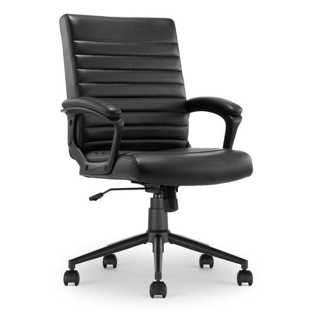LIVING STYLE PTE LIMITED CCHR10008B Click365 Transform 3.0 Ergonomic Vegan Leather Mid-Back Managers Chair, Black LIVING STYLE PTE LIMITED CCHR10008B Click365 Transform 3.0 Ergonomic Vegan Leather Mid-Back Managers Chair, Black