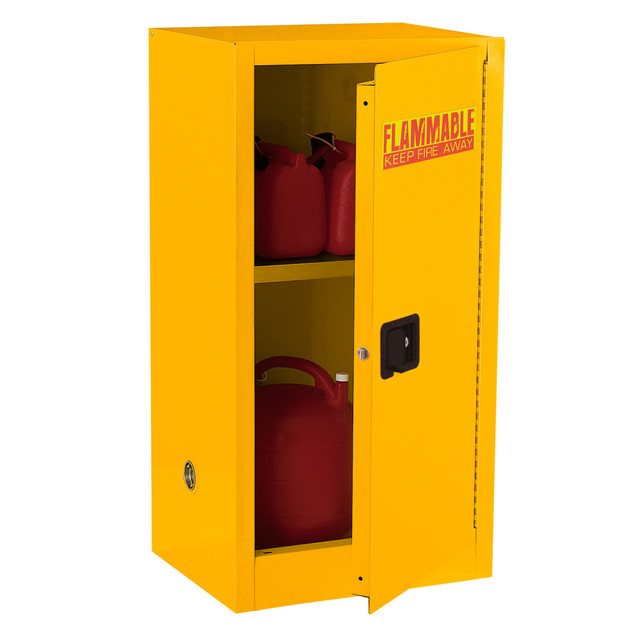 EDSAL SANDUSKY CORP SC16F-P Sandusky 23inW Heavy-Duty 16-Gallon Flammable Liquid Safety Storage Cabinet, Yellow EDSAL SANDUSKY CORP SC16F-P Sandusky 23inW Heavy-Duty 16-Gallon Flammable Liquid Safety Storage Cabinet, Yellow