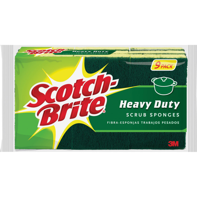 3M CO 4295CT Scotch-Brite Heavy-Duty Scrub Sponges - 2.8in Height x 4.5in Width - 9 Pack - 5 / Carton - Yellow, Green 3M CO 4295CT Scotch-Brite Heavy-Duty Scrub Sponges - 2.8in Height x 4.5in Width - 9 Pack - 5 / Carton - Yellow, Green