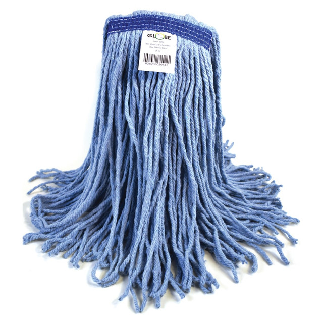GLOBE COMMERCIAL PRODUCTS INC 3096EA Globe Commercial Products Synthetic Wet Mop Refill, Synthetic, 16 Oz, Blue GLOBE COMMERCIAL PRODUCTS INC 3096EA Globe Commercial Products Synthetic Wet Mop Refill, Synthetic, 16 Oz, Blue