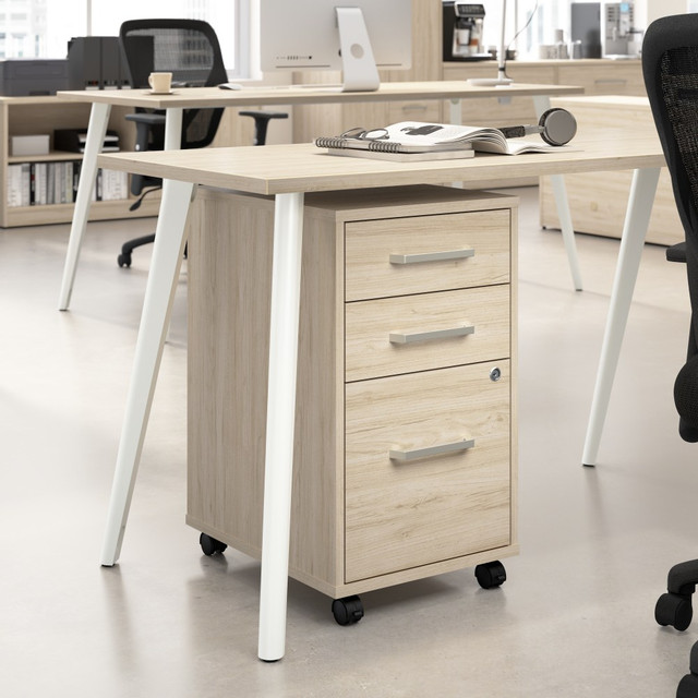 BUSH INDUSTRIES INC. VSF116NESU Bush Business Furniture Vista 16inW 3 Drawer Mobile File Cabinet, Natural Elm, Standard Delivery BUSH INDUSTRIES INC. VSF116NESU Bush Business Furniture Vista 16inW 3 Drawer Mobile File Cabinet, Natural Elm, Standard Delivery