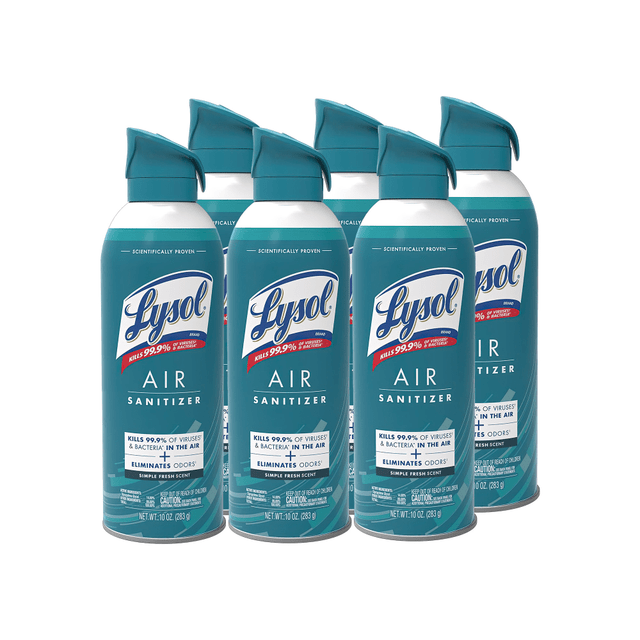 New from Lysol, Lysol Air Sanitizer Spray is the first EPA registered air sanitizer (EPA Reg No 777-143) to eliminate both viruses and bacteria in the air when used as directed. Use this spray to help protect from the spread of airborne pathogens in the air. Lysol Air Sanitizer Spray is tested and proven to eliminate 99.9% of viruses and bacteria in the air when used as directed. Lysol Air Sanitizer Spray is easy to add into your cleaning routine, use it to sanitize the air and eliminate odors by killing odor-causing bacteria in the air.  Proprietary formula with active molecules proven effective to kill 99.9% of viruses and bacteria in the air  Helps reduce the spread of airborne pathogens  Eliminates odors by killing odor-causing bacteria  Leaves behind a clean and lightly scented air