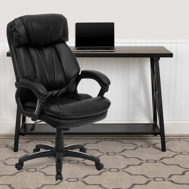 FLASH FURNITURE GO1097BKLEA  Ergonomic LeatherSoft High-Back Executive Office Chair, Black