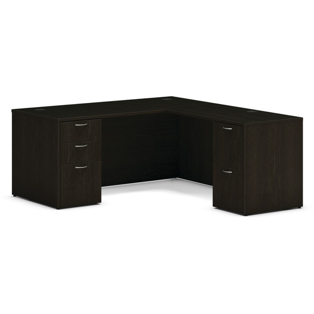 HON HONMOD076 Mod 66inW L-Station Computer Desk With Double-Pedestal, Java Oak HON HONMOD076 Mod 66inW L-Station Computer Desk With Double-Pedestal, Java Oak