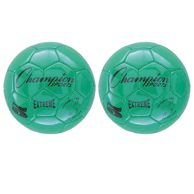 EDUCATORS RESOURCE CHSEX5GN-2 Champion Sports Extreme Soccer Balls, Size 5, Green, Pack Of 2 Balls EDUCATORS RESOURCE CHSEX5GN-2 Champion Sports Extreme Soccer Balls, Size 5, Green, Pack Of 2 Balls