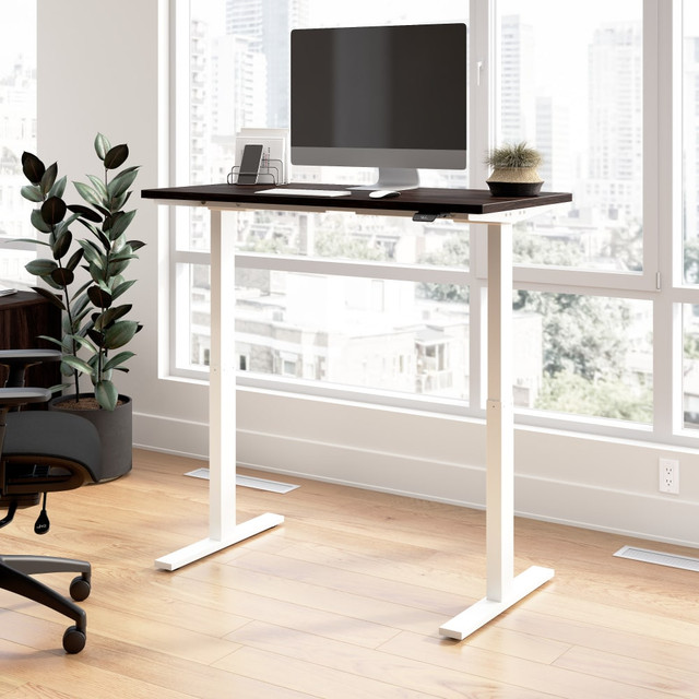 BUSH INDUSTRIES INC. M6S4824BWWK Bush Business Furniture Move 60 Series 48inW x 24inD Electric Height Adjustable Standing Desk, Black Walnut/White Powder Coat, Standard Delivery BUSH INDUSTRIES INC. M6S4824BWWK Bush Business Furniture Move 60 Series 48inW x 24inD Electric Height Adjustable Standing Desk, Black Walnut/White Powder Coat, Standard Delivery