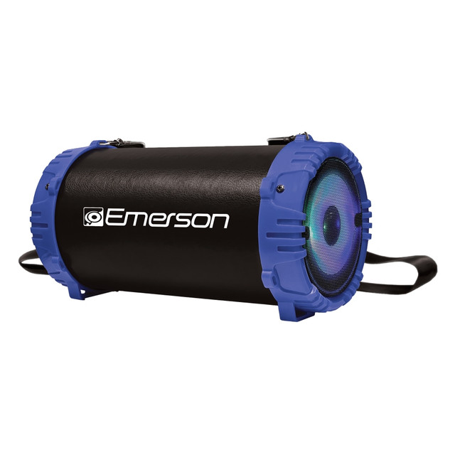 NAXA ELECTRONICS, INC. EAS-3001-BLUE Emerson EAS-3001-BLUE Boomer Impulse Flash Portable Bluetooth Speaker With LED Lighting and Carrying Strap, Blue