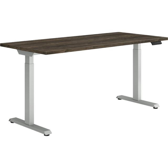 HON HONHAB2S2FW2448 Coze Worksurface With Coordinate Height-Adjustable Base, 48inW, Florence Walnut/Nickel HON HONHAB2S2FW2448 Coze Worksurface With Coordinate Height-Adjustable Base, 48inW, Florence Walnut/Nickel