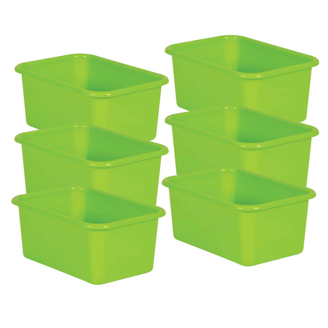 EDUCATORS RESOURCE TCR20382-6 Teacher Created Resources Small Plastic Storage Bins, 5inH x 11-3/8inW x 7-3/4inD, Lime, Pack Of 6 EDUCATORS RESOURCE TCR20382-6 Teacher Created Resources Small Plastic Storage Bins, 5inH x 11-3/8inW x 7-3/4inD, Lime, Pack Of 6