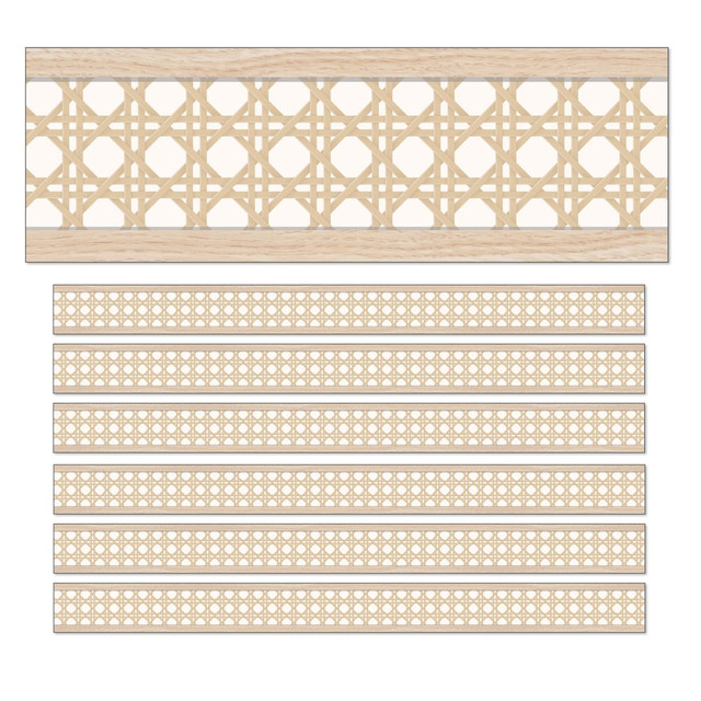 EDUCATORS RESOURCE CD-108525-6 Carson Dellosa Education Straight Borders, True to You Woven Cane, 36ft Per Pack, Set Of 6 Packs EDUCATORS RESOURCE CD-108525-6 Carson Dellosa Education Straight Borders, True to You Woven Cane, 36ft Per Pack, Set Of 6 Packs