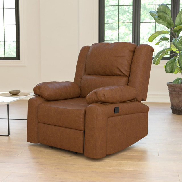 FLASH FURNITURE BT705971CGN Harmony Series Leathersoft Recliner Accent Chair, Cognac FLASH FURNITURE BT705971CGN Harmony Series Leathersoft Recliner Accent Chair, Cognac