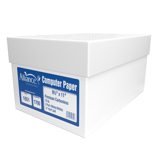 TST/IMPRESO INC 1851 Alliance Carbonless Computer Paper, 9in x 11in, White, 15 lb TST/IMPRESO INC 1851 Alliance Carbonless Computer Paper, 9in x 11in, White, 15 lb