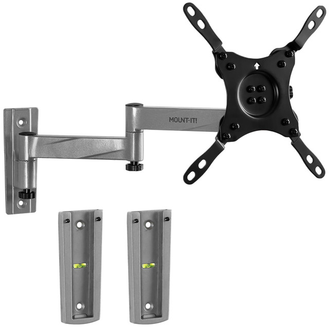 Mount your TV with the Mount-It! Full Motion Lockable RV And Trailer TV Mount For Screen Sizes 22in To 42in. The arm is equipped with locking mechanisms to hold the TV in place, and it features a tilt function to help achieve an optimal viewing angle. The mount is made of steel for durability.  Arm is equipped with locking mechanisms to hold the TV in place.  Tilt function moves 55 deg. up and 35 deg. down for a full 90 deg. range.  Ergonomic function helps reduce eye, back or neck strain.  Made of durable steel.  Weight capacity tested to support 33 lb.  Backed by the manufacturer's limited lifetime warranty.