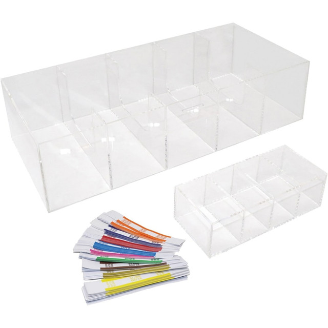 DIGITAL ENERGY ENR1-1103 Nadex Coins ENR1-1103 5-Compartment Currency Tray - Acrylic - Clear - 7in Height x 15.4in Width