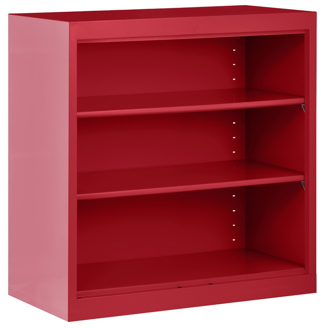 EDSAL SANDUSKY CORP BA20361836-01 Sandusky 3-Shelf Welded Steel Bookcase, 36inH x 36inW x 18inD, Red EDSAL SANDUSKY CORP BA20361836-01 Sandusky 3-Shelf Welded Steel Bookcase, 36inH x 36inW x 18inD, Red