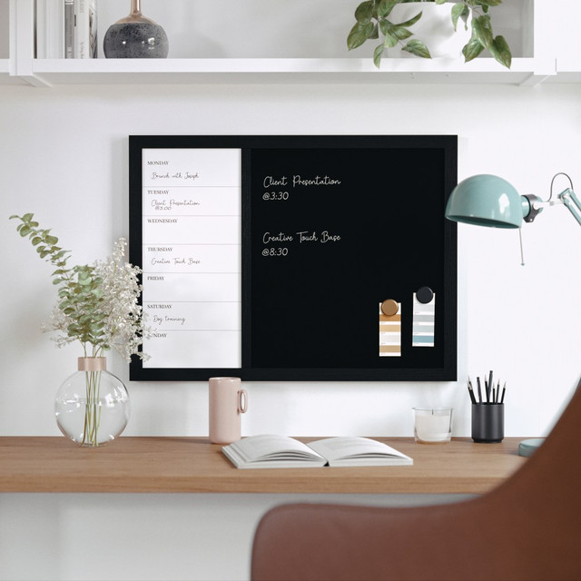 FLASH FURNITURE BRPMCO1M24561BK Martha Stewart Everette Magnetic Weekly Calendar Dry-Erase/Chalk Board, 18in x 24in, Black Woodgrain FLASH FURNITURE BRPMCO1M24561BK Martha Stewart Everette Magnetic Weekly Calendar Dry-Erase/Chalk Board, 18in x 24in, Black Woodgrain