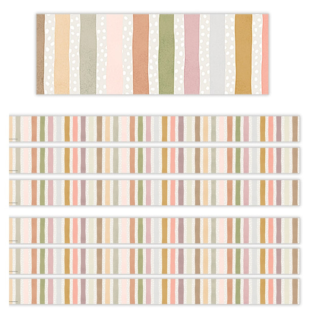 EDUCATORS RESOURCE TCR7212-6 Teacher Created Resources Straight Border Trim, Terrazzo Tones Stripes, 35ft Per Pack, Set Of 6 Packs EDUCATORS RESOURCE TCR7212-6 Teacher Created Resources Straight Border Trim, Terrazzo Tones Stripes, 35ft Per Pack, Set Of 6 Packs