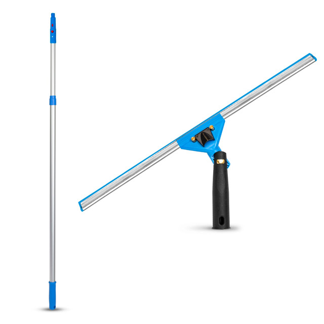 GRITT COMMERCIAL INC GRI130-6F-18 Gritt Commercial Swivel Window Squeegee And Telescopic Pole Window Washing Kit, 18in Squeegee/6ft Pole, Multicolor GRITT COMMERCIAL INC GRI130-6F-18 Gritt Commercial Swivel Window Squeegee And Telescopic Pole Window Washing Kit, 18in Squeegee/6ft Pole, Multicolor
