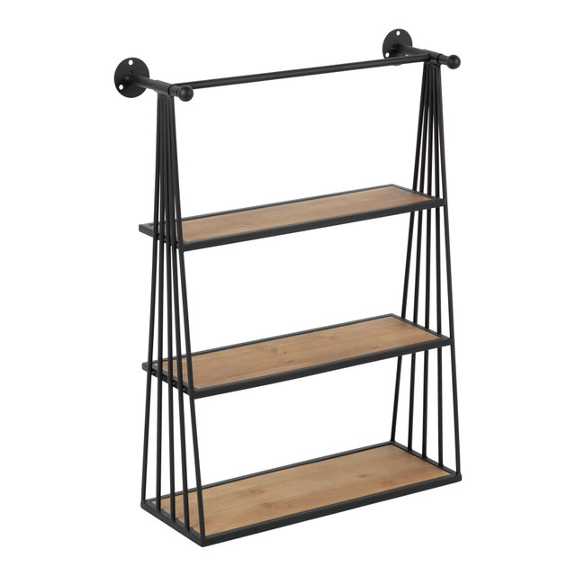 UNIEK INC. 215665 Kate and Laurel Nevin Wall Shelf, 30-1/4inH x 23-1/4inW x 8inD, Rustic Brown/Black UNIEK INC. 215665 Kate and Laurel Nevin Wall Shelf, 30-1/4inH x 23-1/4inW x 8inD, Rustic Brown/Black