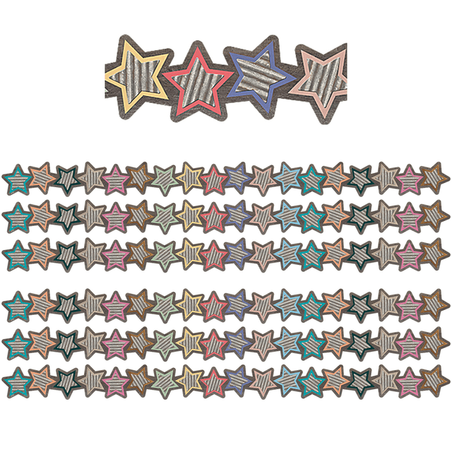 EDUCATORS RESOURCE TCR8813-6 Teacher Created Resources Die-Cut Border Trim, Home Sweet Classroom Stars, 35ft Per Pack, Set Of 6 Packs EDUCATORS RESOURCE TCR8813-6 Teacher Created Resources Die-Cut Border Trim, Home Sweet Classroom Stars, 35ft Per Pack, Set Of 6 Packs