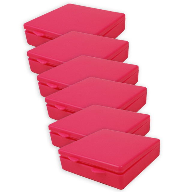 EDUCATORS RESOURCE ROM60407-6 Romanoff Products Micro Boxes, 1inH x 4inW x 4inD, Hot Pink, Pack Of 6 Boxes