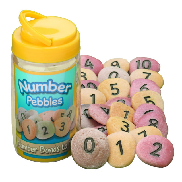 Let little ones enjoy tactile play with these Yellow Door Number Pebbles. The pebbles are made of stone and resin to handle indoor or outdoor use.  Made from special stone and resin mix for use in sand and water.  Engraved and hand painted with numbers to help with learning.  Comes with a leaflet full of ideas and activities.