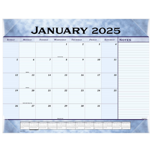 ACCO BRANDS USA, LLC 89701-25 2025 AT-A-GLANCE Monthly Desk Pad, 21-3/4in x 17in, Slate Blue, January 2025 To December 2025, 89701