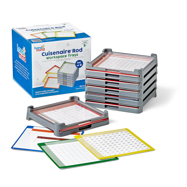 LEARNING RESOURCES, INC. HTM96146 Hand2Mind Cuisenaire Rod Workspace Trays, Multicolor, K - 8, Set Of 6 Trays LEARNING RESOURCES, INC. HTM96146 Hand2Mind Cuisenaire Rod Workspace Trays, Multicolor, K - 8, Set Of 6 Trays