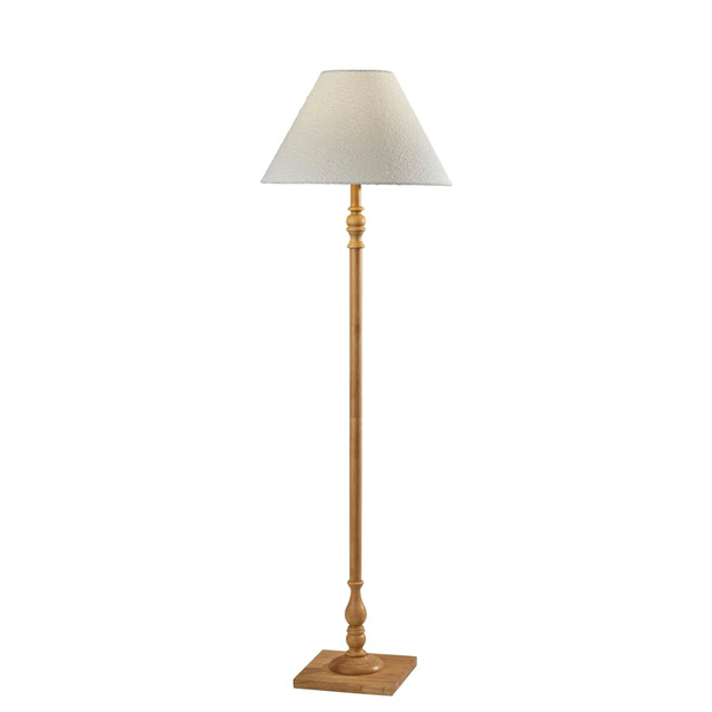 ADESSO INC 3887-12 Adesso Rigby Floor Lamp, 59-1/2inH, White Shade/Natural Base