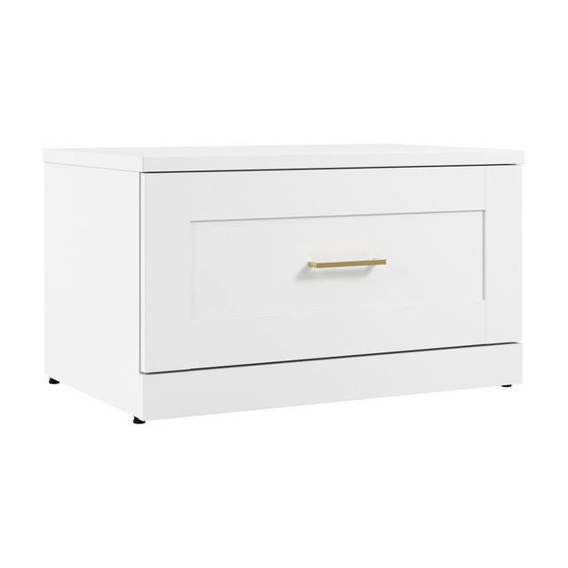 BUSH INDUSTRIES INC. HHS430WH Bush Furniture Hampton Heights 30inW Shoe Bench With Drawer, White, Standard Delivery BUSH INDUSTRIES INC. HHS430WH Bush Furniture Hampton Heights 30inW Shoe Bench With Drawer, White, Standard Delivery