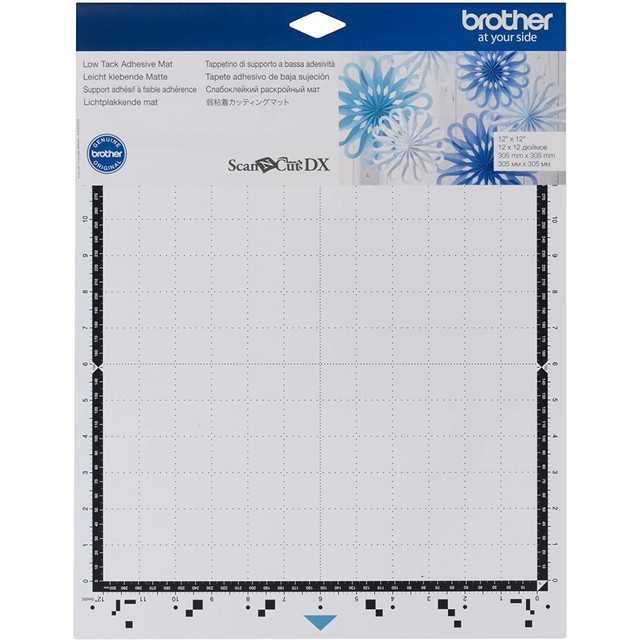 BROTHER INTL CORP CADXMATLOW12 Brother ScanNCut DX Adhesive Mat, Low Tack, 12in x 12in, White BROTHER INTL CORP CADXMATLOW12 Brother ScanNCut DX Adhesive Mat, Low Tack, 12in x 12in, White