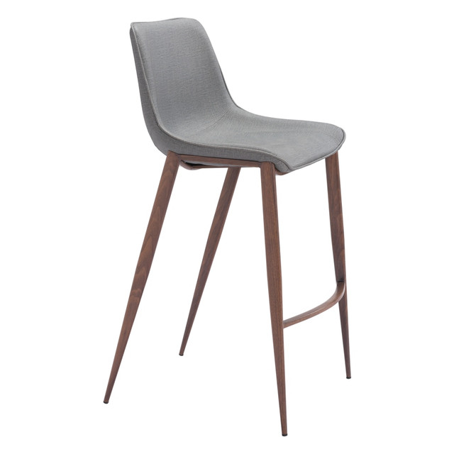 ZUO MODERN 109938 Zuo Magnus Barstools, Slate Gray/Walnut, Set Of 2 Barstools ZUO MODERN 109938 Zuo Magnus Barstools, Slate Gray/Walnut, Set Of 2 Barstools