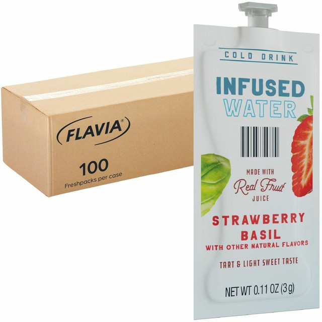 Innovative pouches recyclable through Terracycle thanks to Flavia commitment to sustainability  Wonderfully tart berry flavor with light basil notes  With Flavia pack-to-cup brewing, nothing touches the ingredients other than hot water, ensuring your drink does not taste like previous brews  Single-serve Freshpacks stay completely sealed until the moment brewed, eliminating exposure to light, air and germs  Compatible with Flavia C-500 and C-600 Brewers when paired with a Chill Module - serve cold