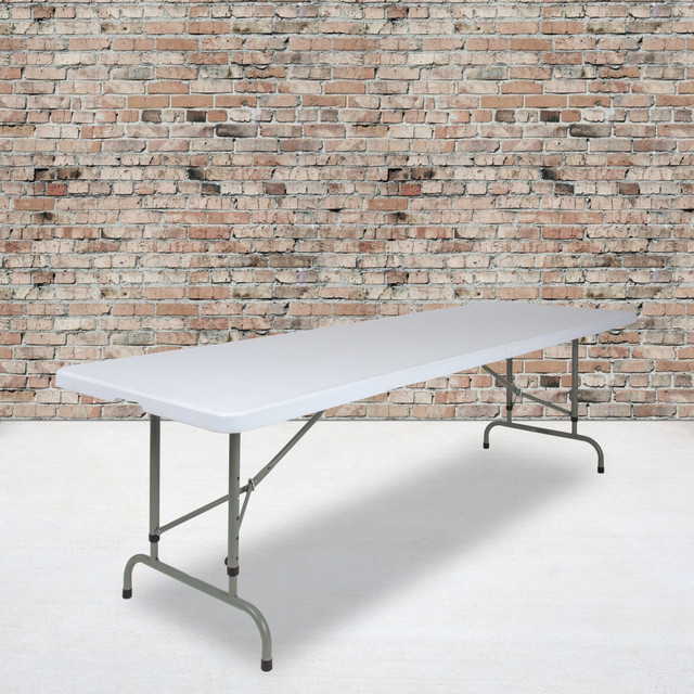 FLASH FURNITURE RB3096ADJ Adjustable Plastic Folding Table, 34inH x 29inW x 96inD, Granite White/Gray FLASH FURNITURE RB3096ADJ Adjustable Plastic Folding Table, 34inH x 29inW x 96inD, Granite White/Gray