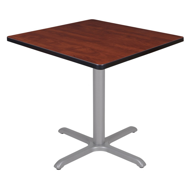 REGENCY SEATING, INC. TB3030CHGY Regency Cain Square X-Base Breakroom Table, 29inH x 30inW x 30inD, Cherry/Gray REGENCY SEATING, INC. TB3030CHGY Regency Cain Square X-Base Breakroom Table, 29inH x 30inW x 30inD, Cherry/Gray