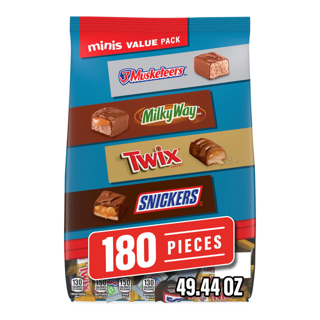 MARS CHOCOLATE NORTH AMERICA LLC 040000598404 Mars Minis Variety Pack, 49.44 Oz, Pack Of 180 Pieces MARS CHOCOLATE NORTH AMERICA LLC 040000598404 Mars Minis Variety Pack, 49.44 Oz, Pack Of 180 Pieces
